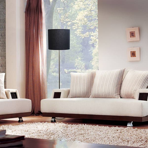 Simple Designs Brushed Nickel Drum Shade Floor Lamp