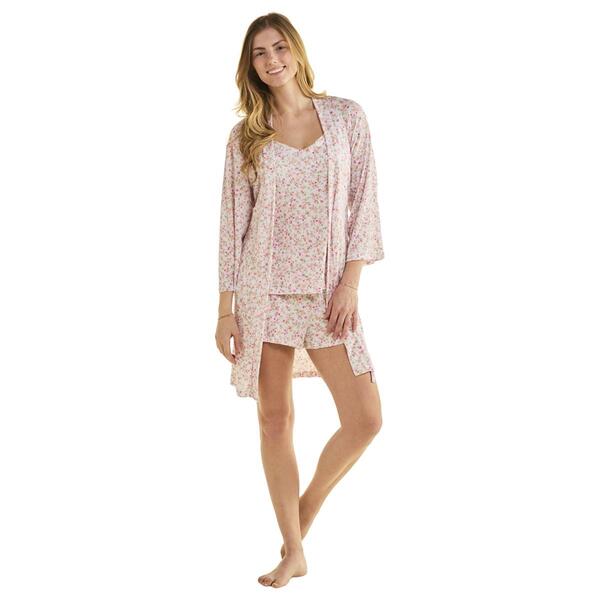 Womens Laura Ashley(R) 3pc. Blooming Meadow Traveling Pajama Set - image 