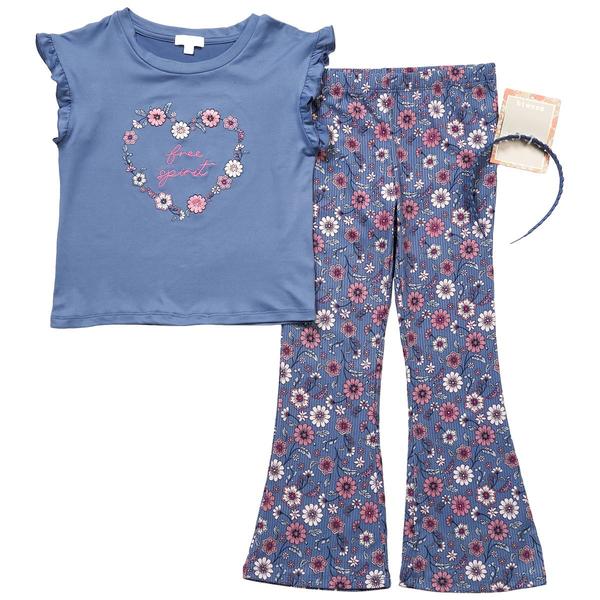 Girls (7-16) BTween(R) Free Spirit Tee w/ Floral Flare Leggings - image 