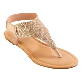 Womens Fifth & Luxe Glitter T-Strap Thong Sandals