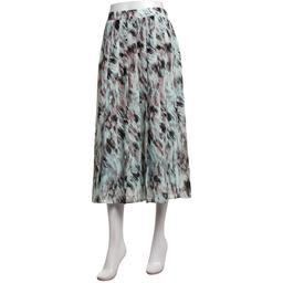 Plus Size Kasper Pull On Pleated Blurred Brushstroke Midi Skirt