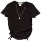 Girls (7-12) Dream Girl Side Cinch Tee w/ Smiley Face Necklace - image 1
