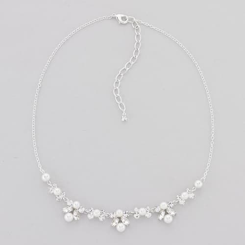 Rosa Rhinestones Pearl & Clear Rhinestone Mix Necklace - image 