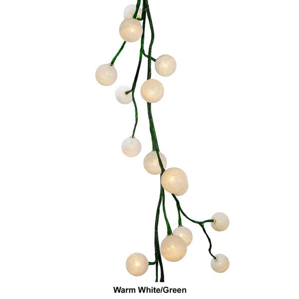 Kurt S. Adler 6ft. Green Garland w/ 48 Multicolor LED Ball Lights