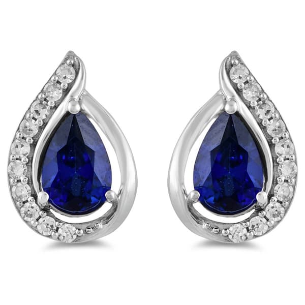 Nova Star™ Lab-Grown Diamond Created Blue Sapphire Earrings