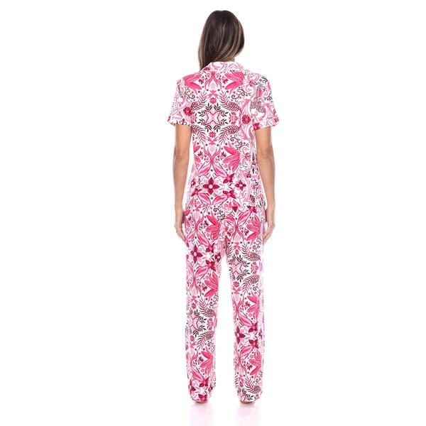 Womens White Mark 2pc. Tropical Peacock Pajama Set