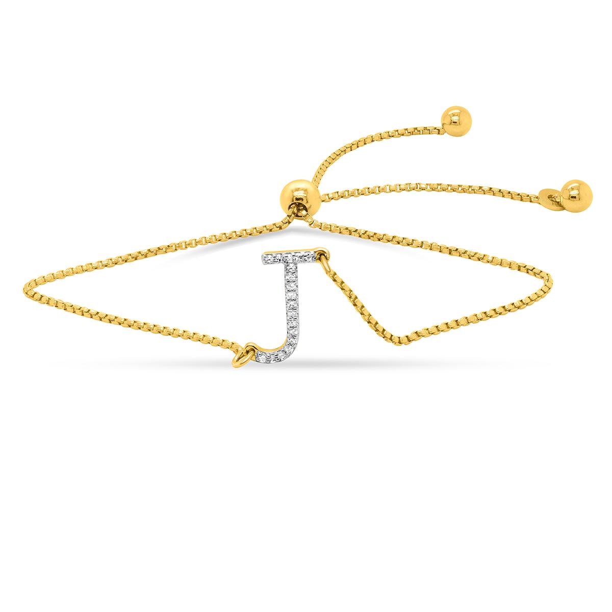 Nova Star® Lab Grown Diamond Initial J Gold Plated Bolo...