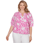 Plus Size Alfred Dunner Hothouse Florals Tropical Floral Trim Kn - image 1