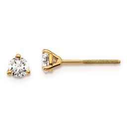 Pure Fire 14kt. Gold 1/4ctw. Screwback Lab Grown Diamond Earrings