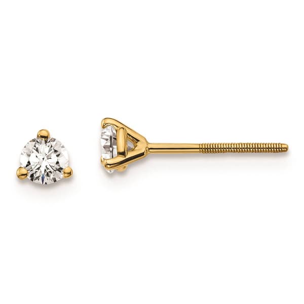 Pure Fire 14kt. Gold 1/4ctw. Screwback Lab Grown Diamond Earrings - image 