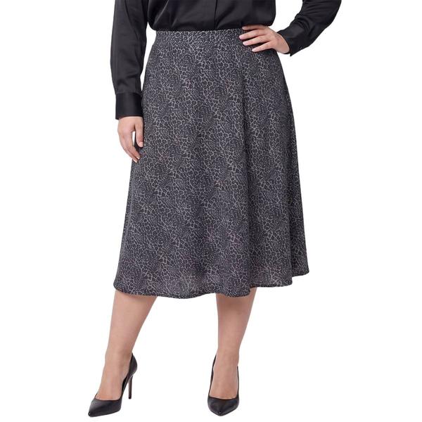 Plus Size NY Collection Pull On Hacchi Skirt Animal