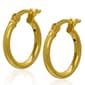 Gianni Argento 2x15mm Gold over Sterling Plain Hoop Earrings - image 1