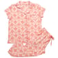 Petite White Orchid Floral Short Sleeve Notch Collar Pajama Set - image 1