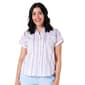 Womens Notations Dolman Sleeve Pocket Button Front Blouse - image 1