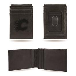 Mens NHL Calgary Flames Faux Leather Front Pocket Wallet