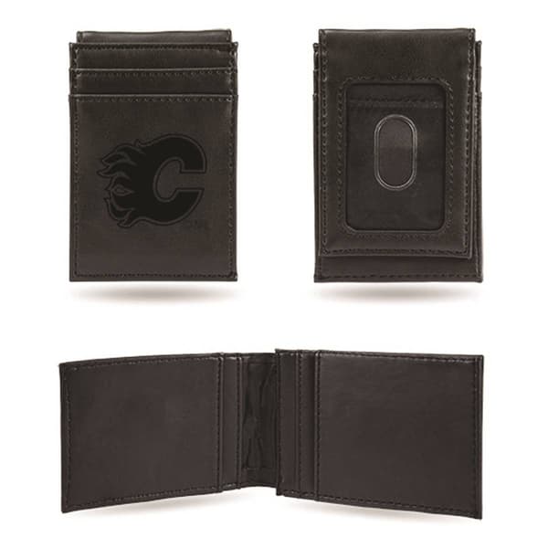 Mens NHL Calgary Flames Faux Leather Front Pocket Wallet - image 