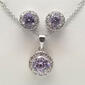 Silver Plated & Lavender Cubic Zirconia Necklace Set - image 1