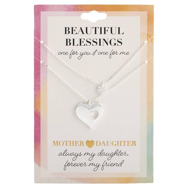 Inspirational Silver Duo Open Heart Cutout Pendant - image 