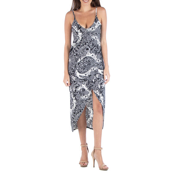 Womens 24/7 Comfort Apparel Cami Top Paisley Wrap Dress - image 