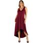 Plus Size 24/7 Comfort Apparel Hi Low Pleated Fit & Flare Dress - image 1