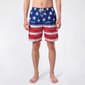 Young Mens SURFZONE(R) Red/White/Blue USA Flag Swim Trunks - image 1