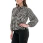 Womens Zac & Rachel Long Sleeve Geo Heart Button Front Blouse - image 3