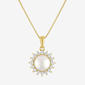 Gemstone Classics(tm) Lab Grown White Sapphire Pearl Halo Pendant - image 1