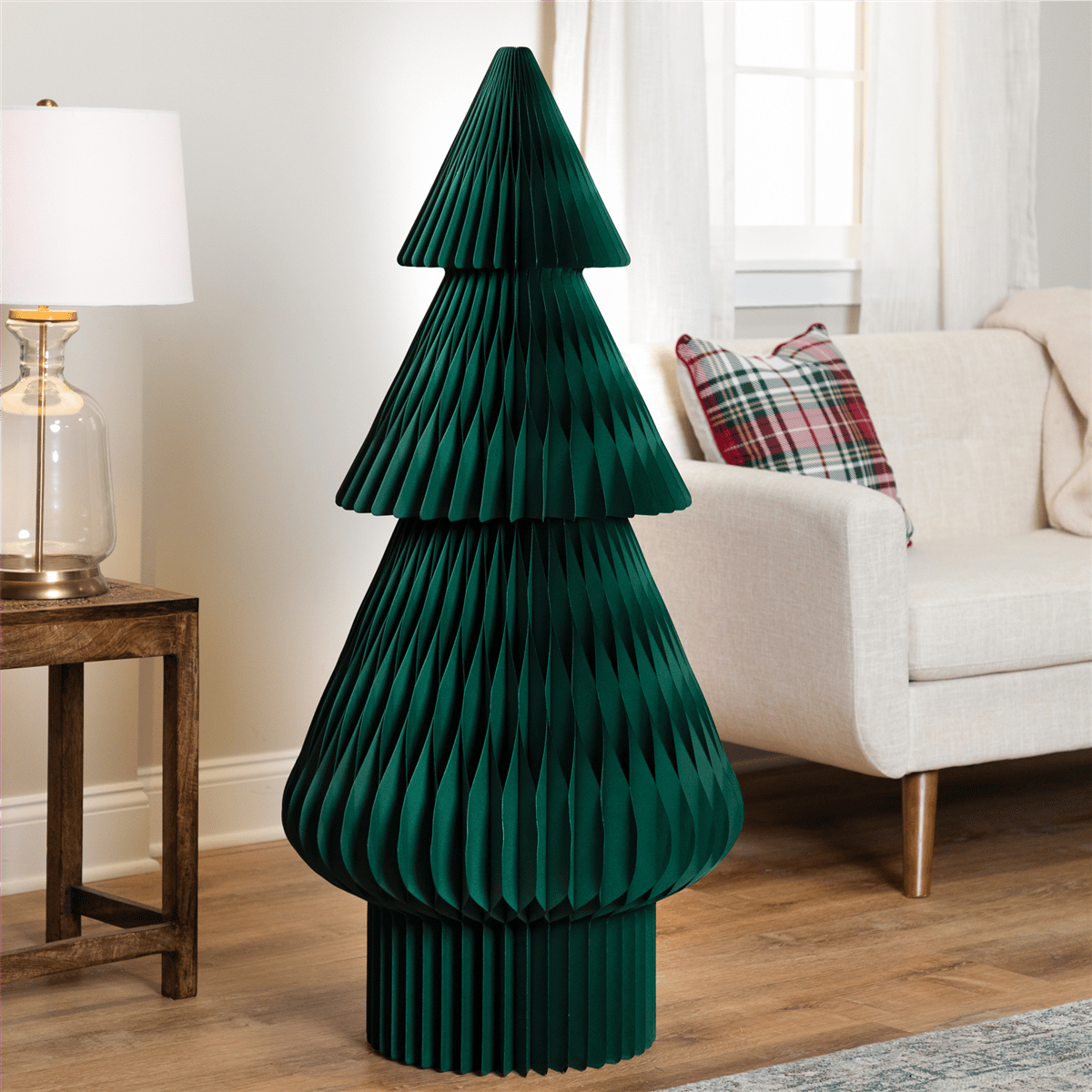 Open Video Modal for Northlight 4ft. Accordion Honeycomb Foldable Paper Christmas Tree