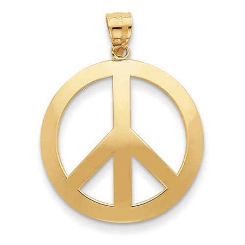 Gold Classics&#40;tm&#41; 14kt. Yellow Gold Peace Sign Pendant - image 