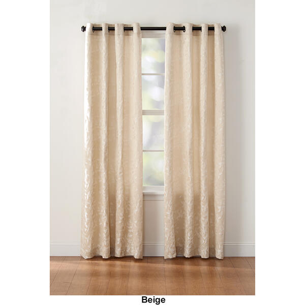 Vine Scroll Jacquard Grommet Curtain Panel