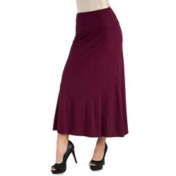 Womens 24/7 Comfort Apparel Elastic Waist Maxi Skirt
