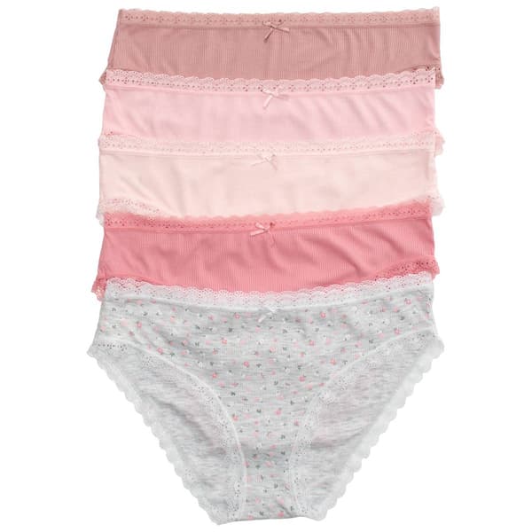 Womens Laura Ashley(R) 5pk Rib Hipster Panties - LS3060-5PKH - image 