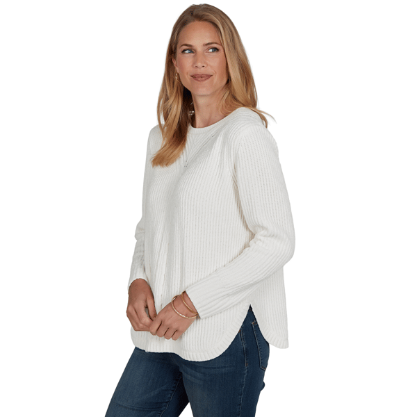 Womens Ruby Rd. Holiday Item Long Sleeve Luster Chenille Sweater