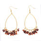 Ashley Cooper(tm) Red Flower Dangle Gold-Tone Hoop Earrings - image 1