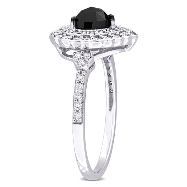 Sophia B 1 1/4ctw. Black & White Heart-Rose Cut Diamond Ring