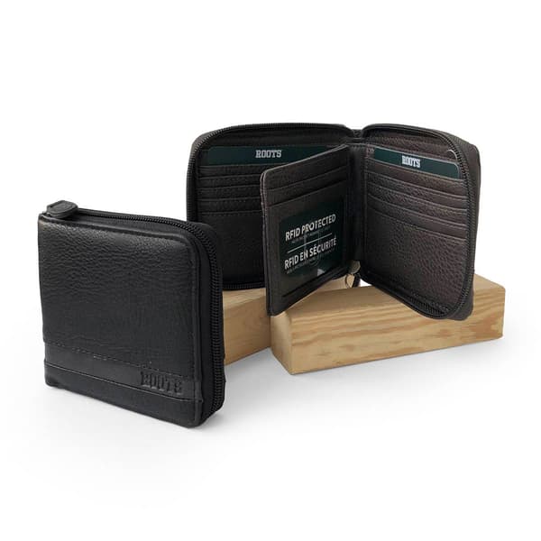 Mens Roots Roughing it Zipper Around Wallet