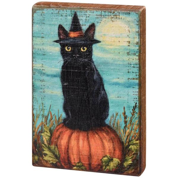 Primitives by Kathy Block Sign - Black Cat Witch