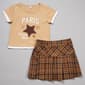 Girls (7-16) Sweet Butterfly(R) Faux Layer Paris Top w/ Plaid Skort - image 1