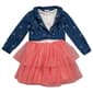 Girls (4-6x) Little Lass® 2pc. Bow Denim Jacket Tulle Dress Set - image 2