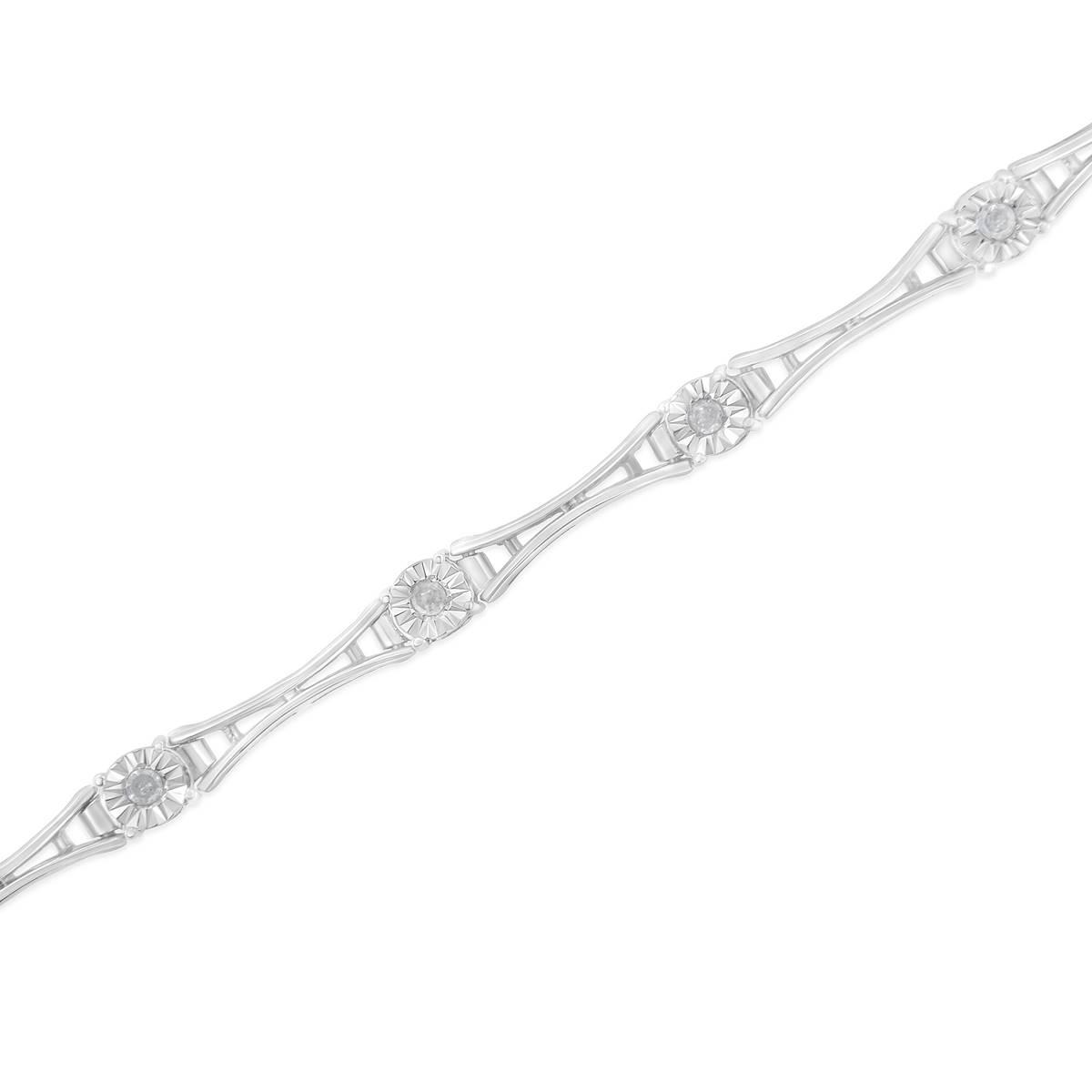 Diamond Classics™ Silver 1/4ctw. Rose Cut Diamond Tennis Bracelet