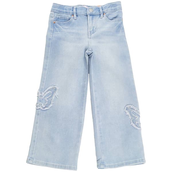 Girls (4-6x) YMI(R) Bella Butterfly Patch Wide Leg Jeans - image 