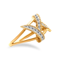 Haus of Brilliance 14kt. Gold Plated 1/4ctw. Diamond Bypass Ring - image 3