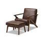 Baxton Studio Bianca Faux Leather Arm Chair and Ottoman Set - image 2
