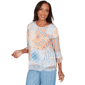 Womens Alfred Dunner Beachcomber Flounce Sleeve Blouse - image 3