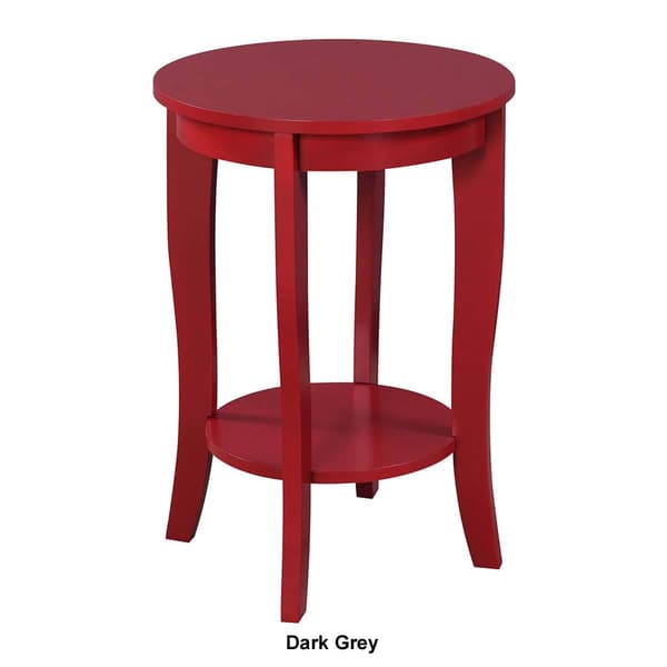 Convenience Concepts American Heritage Round End Table with Shelf