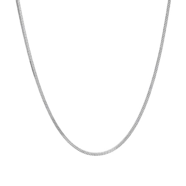16in. Sterling Silver Square Snake Chain Necklace - image 