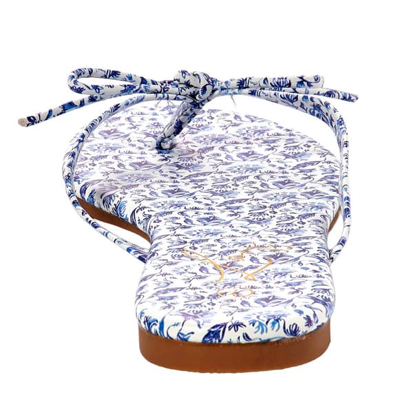 Womens Love 83 Blue Floral Bow Filp Flops