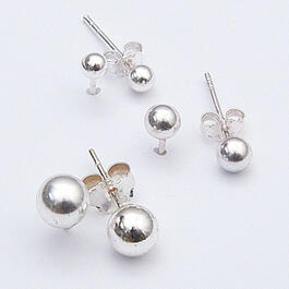 Marsala Set of 3 Ball Post Earrings