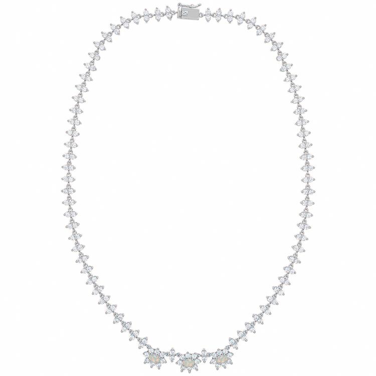 Gianni Argento Lab Created Opal/Cubic Zirconia Necklace