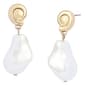 Steve Madden Vintage Luxe Shell Pearl Drop Earrings - image 1